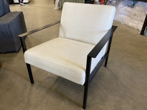 Black Rail Frame Accent Chair with Oatmeal Cushion