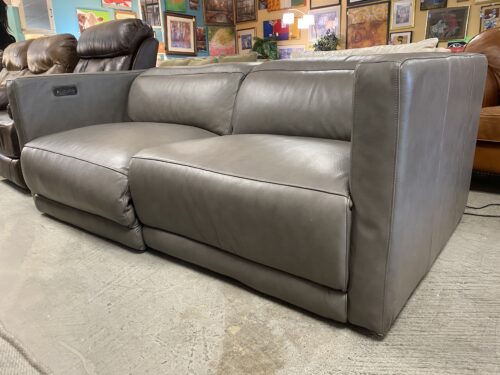 BURNHARDT Grey Power Reclining Sofa (No Legs)