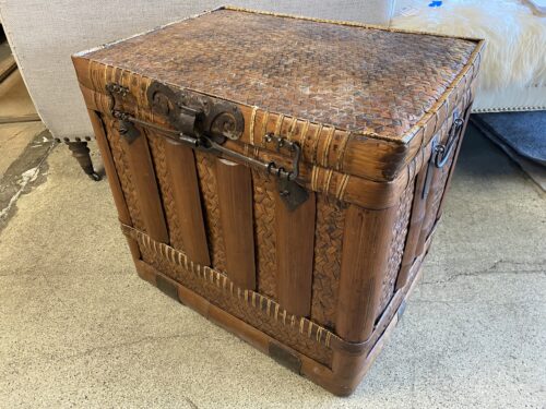 Vintage Bamboo Storage Trunk