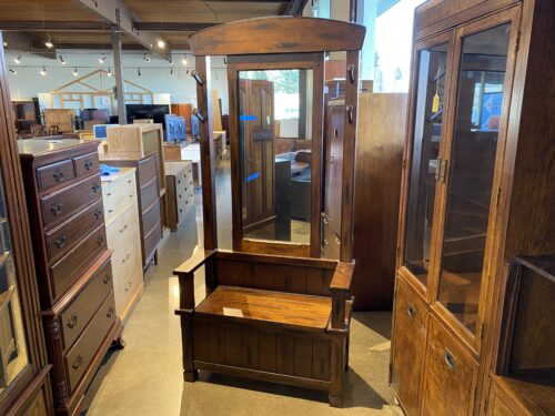 Farmhouse 78" Tall 4-Hook Wood Hall Tree in Dark Chocolate