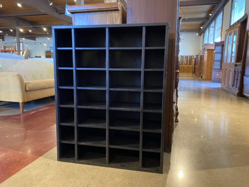 Black Solid Wood Cubby Shelf