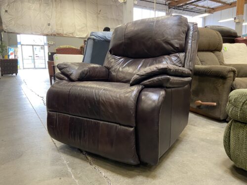 Chocolate Brown Soft Leather Manual Recliner