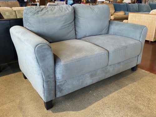 Lightweight Plush Green-Grey Loveseat