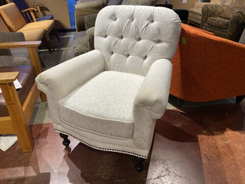 SOFT SURROUNDINGS White Upholstered Chair with Tufted Back