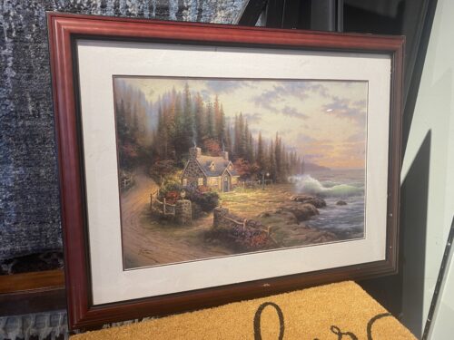 "Pine Cove Cottage" by Thomas Kinkade, Framed Lithograph