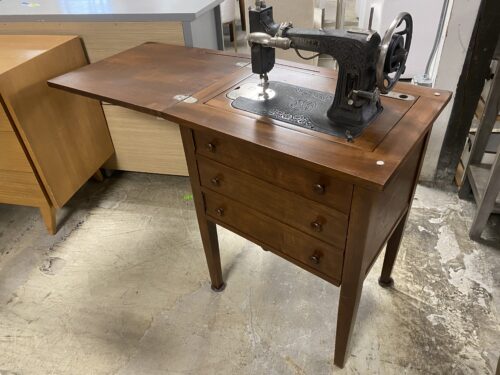 WHITE Antique Sewing Machine Table