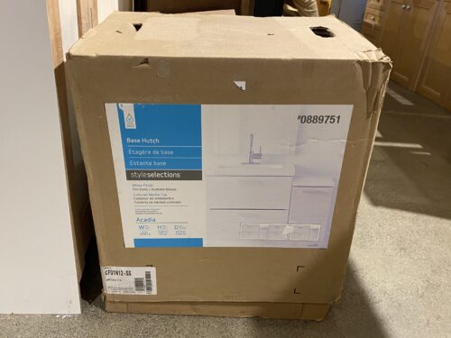 NEW! STYLE SELECTIONS Acadia Floating Bathroom Vanity Base Hutch, White