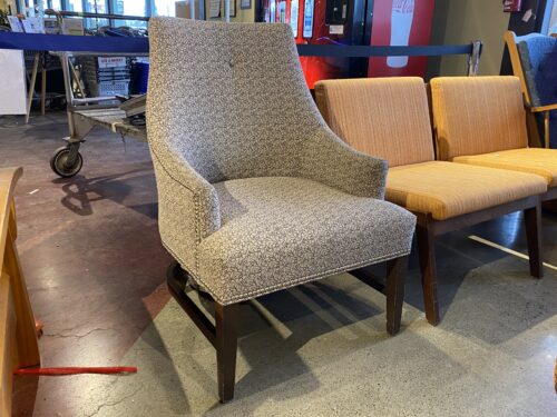 Silver Studded Squiggle Accent Chair