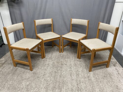 FINDAHLS MOBELFABRIK Danish Modern Tan Upholstered Dining Chairs (Set of 4)