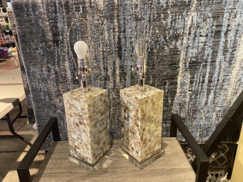 Square Mosiac Shell Table Lamp