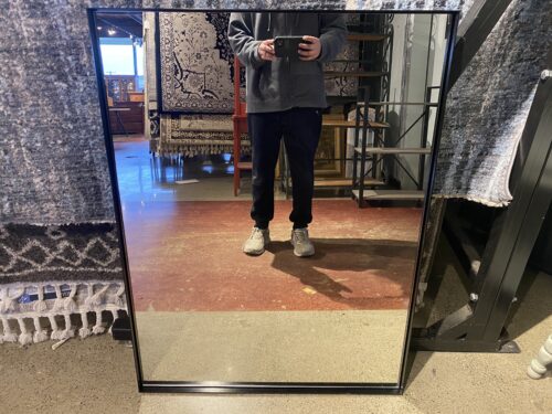 NEW! Sleek Black Metal Framed Mirror