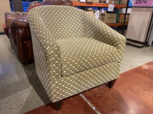 Round Chair With Glittery Geometric Pattern