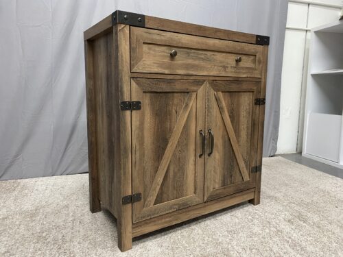 WALKER EDISON Rustic Barn Door Accent Cabinet