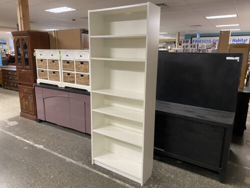 Tall White 6-Shelf Bookcase