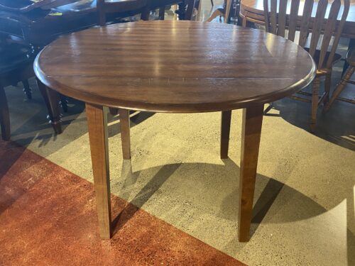 Round Coffee Brown Drop Leaf Dining Table