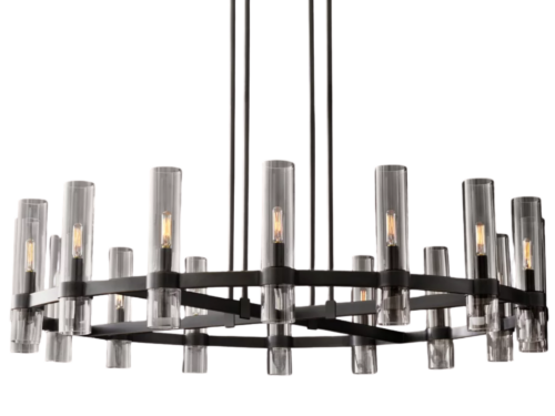 RESTORATION HARDWARE Ravelle Round Bronze 48" Chandelier