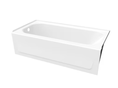 NEW! MAAX Pro Steel XL 30"x60" White Porcelain Enameled Bathtub, Left Hand Drain