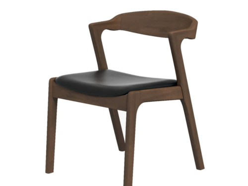NEW! ASHCROFT Reggie Dining Chair, Black & Medium Brown