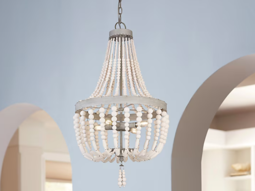 NEW! ALLEN+ROTH Cait Pendant Fixture, Weathered White Finish Model #2462518