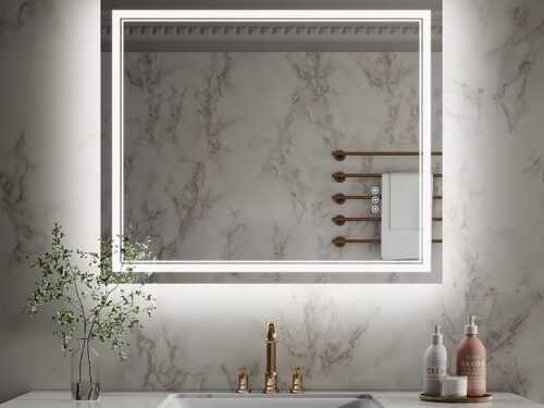 NEW! MARVEL 36x30 Inch Rectangle Dimmable LED Lighted Fog Free Bathroom Vanity Mirror