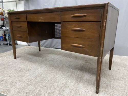 BROYHILL Vintage Mid-Century Modern Solid Wooden 6-Drawer Desk