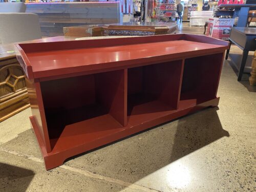 50" Three Cubby Bench in Old Red Finish