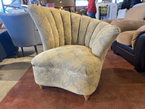 Art Deco Style Asymmetrical Channel Back Chair