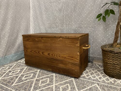 Natural Wooden Chest with Sisal Handles