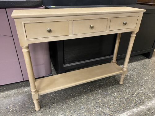 Tan 3-Drawer Sofa Table