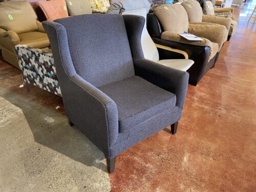 Modern Charcoal Colored Wingback Chair