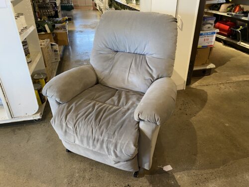Plush Grey Power Recliner