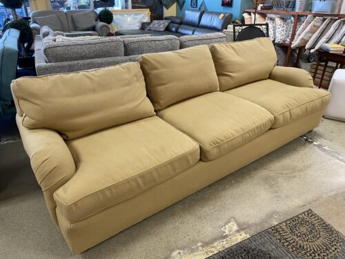 Golden Tan English Arm 3-Seat Down Filled Sofa