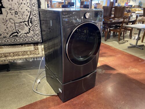 LG Electric Dryer in Black Steel with Pedestal Model #DLGX4001B