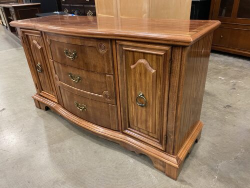 Vintage Cherry Natural Finish Buffet with Brass Swing Pulls