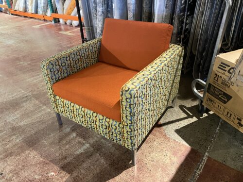 KEILHAUER Burnt Orange and Pattern Accent Chair
