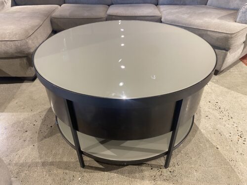 Modern Glass Top Coffee Table with Metal Legs