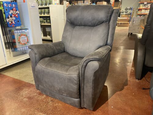 Dark Gray Power Recliner with Side Pocket