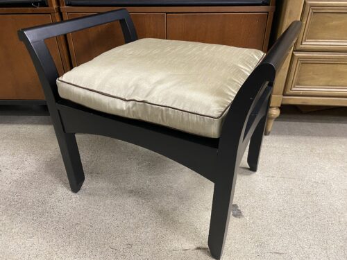Black Vanity Bench w/ Champagne Cushion