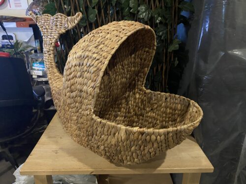 Hand Woven Wicker Whale Basket