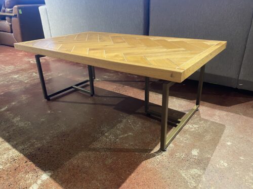 Industrial Style Coffee Table with Metal Frame
