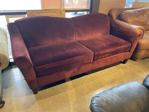 LA-Z-BOY Red Velvet 83" Wide Couch
