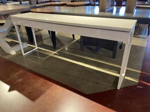 Modern Glossy White Two Drawer Console Table