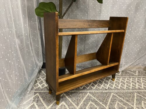 Vintage Mid-Century Modern Wooden Record Stand / Magazine Rack / Petite Bookcase