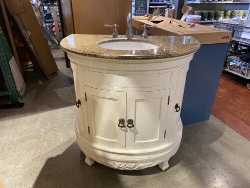 Half Circle Bathroom Vanity with Granite Countertop