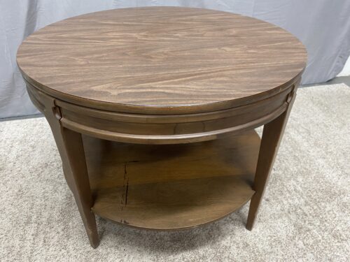 MERSMAN Vintage Walnut Finish Round End Table
