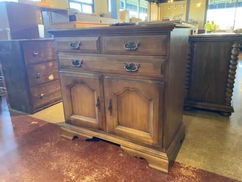 Traditional American Buffet with Ornate Batwing Pulls