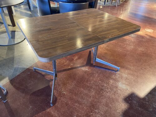 Dining Table with Segmented Chrome Base