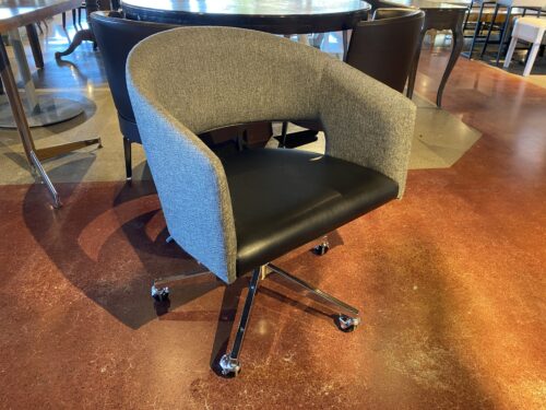 CRATE & BARREL Don Upholstered Office Chair in Grey and Black