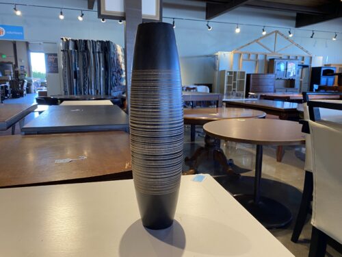 CRATE & BARREL Striped Wooden Vase