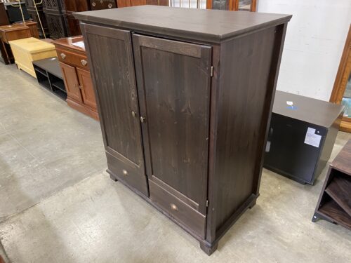 Espresso Finish Media Cabinet with Brass Hardware